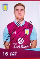 Aston Villa FC  James Bree   Signed Card - Autógrafos