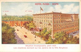 M08105 "HOTEL FLORA-ROME"  CART. POST. ORIG. NON SPEDITA - Bar, Alberghi & Ristoranti