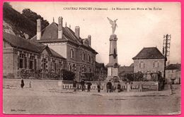 Château Porcien - Le Monument Aux Morts Et Les Ecoles - Animée -  POL - Edit. CROISON - Chateau Porcien