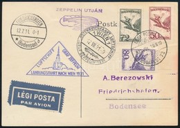 1931 Zeppelin Bécsi útja Levelezőlap - Altri & Non Classificati