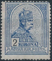 ** 1909 2kr Szürkéskék, Sarok- és Foghiba (40.000) - Sonstige & Ohne Zuordnung