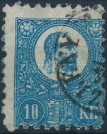 O 1871 Kőnyomat 10kr Képbe Fogazott Bélyeg, Zavaros, Elmosódott, Durva Nyomat, Tompa Kék Szín (29.000+++) Certificate: G - Altri & Non Classificati