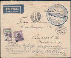 1931 Zeppelin Magyarországi Körrepülés Levél 2P Zeppelin Bélyeggel - Other & Unclassified