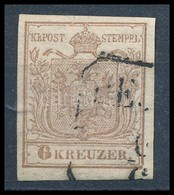 O 1850 6kr HP I Lemezhibás Bélyeg (a Bal Oldali Szalag Megszakad) 'PE(STH)' - Andere & Zonder Classificatie