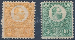 * 1883 Újnyomat 2kr (felül Sérült / Demaged Above) + 3kr (17.000) - Other & Unclassified