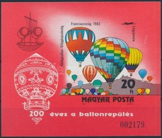 ** 1983 200 éves A Ballonrepülés Vágott Blokk (8.000) - Andere & Zonder Classificatie