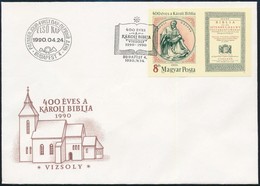 1990 400 éves A Károli Biblia  FDC Vágott Bélyeggel - Autres & Non Classés