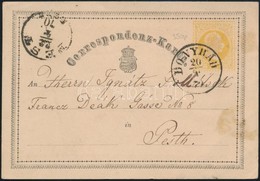 1870 2kr Díjjegyes Levelezőlap 'BONYHÁD' (Gudlin 350 P) - Autres & Non Classés