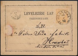 1872 Díjjegyes Levelezőlap 'SLANICZA / ÁRVA M.' - Other & Unclassified