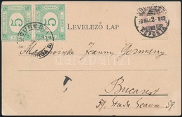 1889 Képeslap Bukarestbe, 2 X 5 Bani Portóval - Andere & Zonder Classificatie