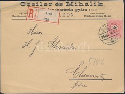 1895 3 X 5kr Ajánlott Levélen 'ARAD' - 'CHEMNITZ' - Autres & Non Classés