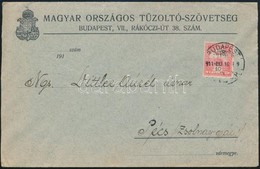 1911 Levél A Magyar Országos Tűzoltó-szövetségtől Küldve Pécsre, A Zsolnay Gyárba - Other & Unclassified