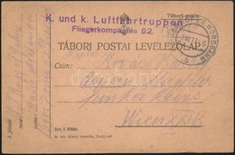 1917 Tábori Posta Levelezőlap 'K. Und K. Luftfahrtruppen Fliegerkompagnie 52.' - Sonstige & Ohne Zuordnung