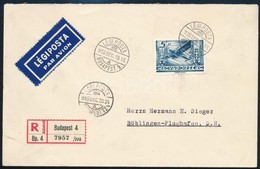 1936 Ajánlott Légi Levél Repülő 5P Bérmentesítéssel Németországba / Registered Airmail Cover To Germany - Autres & Non Classés