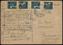 1945 (4.díjszabás) Távolsági Levelezőlap Kisegítő 4 X 3P/50f Bérmentesítéssel, 28P-vel Alul Bérmentesítve - Other & Unclassified