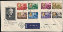 1947 Roosevelt Sor Légi FDC-n New Yorkba - Autres & Non Classés