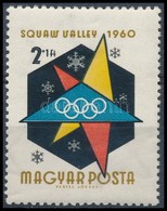 ** 1960 Téli Olimpia 2Ft, Kék Színeltolódás Miatt Fehér Csík A Kék Háromszög Alján - Other & Unclassified