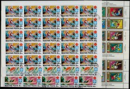 O 1971-1972 Téli Olimpia (IV.)  Sapporo Sor Középen Hajtott Teljes ívekben + 25 Db Labdarúgó EB Blokk (17.500) - Andere & Zonder Classificatie