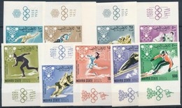 ** 1967 Téli Olimpiai Játékok Vágott Sor ívszéli és ívsarki értékekkel, ívszéli ötkarikás Nyomat Mi 39-47 - Other & Unclassified