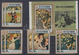 ** 1967 Auguste Renoir Festményei 2 Sor Mi 142-145 A + Blokk 17A - Autres & Non Classés