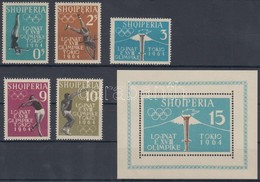 ** 1962 Tokiói Nyári Olimpia Sor Mi 657 A-661 A + Blokk Mi 8 A - Andere & Zonder Classificatie