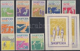 ** 1964 Nyári Olimpia, Tokió Sor Mi 859-868 + Vágott és Fogazott Blokk 26 A+B - Autres & Non Classés