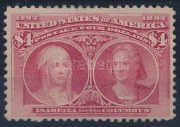 1892 Kolombusz Sor 4 $ értéke (újragumizott Bélyeg, 1 Rövid Fog / Regummed Stamp, 1 Short Perf.) - Other & Unclassified