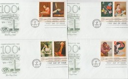 1974 100 éves Az UPU Sor Mi 1137-1144 4 Db FDC-n - Other & Unclassified