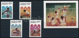 ** 1984 Nyári Olimpia, Los Angeles Sor + Blokk,
Summer Olympic, Los Angeles Set + Block
Mi 751-754 + 74 - Andere & Zonder Classificatie