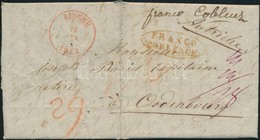 1842 Levél Sopronba / Cover With Postage Due To Hungary, Piros / Red 'BINCHE' - 'FRANCO COBLENCE' - 'OEDENBURG' - Altri & Non Classificati