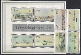 ** 1975 Otto Schröder Négyesblokk+blokk Mi 409-412+1 - Sonstige & Ohne Zuordnung