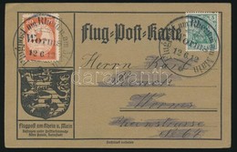 1912 Flugpost Am Rhein Und Main Alkalmi Légi Levelezőlap - Other & Unclassified