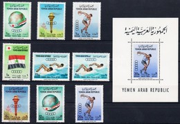 ** 1964 Tokiói Olimpia Sor Mi 359-367 A + Blokk Mi 27 - Andere & Zonder Classificatie