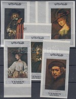 ** 1968 Rembrandt Festmények (II.) Sor, Közte ívszéli Bélyegek Mi B756-B760 - Other & Unclassified