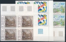 ** 1981 Festmény 3 Klf Bélyeg ívsarki Négyestömbben Mi 2258, 2286, 2293 - Andere & Zonder Classificatie