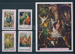 ** 1987 Karácsony El Greco Festmények Mi 934-937 + Blokk 141 - Other & Unclassified