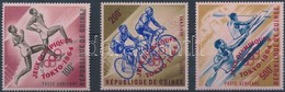 ** 1964 Nyári Olimpia, Tokió Sor Piros Felülnyomással Mi 239 A-241 A - Autres & Non Classés