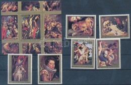 ** 1977 Rubens Festmények Sor Mi 447-452 + Blokk 75 - Sonstige & Ohne Zuordnung