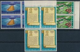 ** 1968 Nyári Olimpia, Mexikó Sor ívszéli 4-es Tömbökben Mi 989-991 - Otros & Sin Clasificación