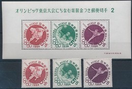 ** 1962/1964 Nyári Olimpia, Tokió Sor Mi 797-799 + Blokk 68 - Other & Unclassified