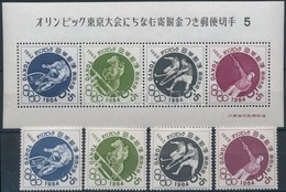 ** 1963/1964 Nyári Olimpia, Tokió Sor Mi 846-849 + Blokk 71 - Autres & Non Classés