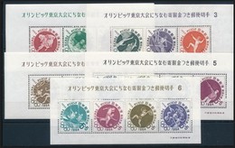 ** 1964 Nyári Olimpia: Tokió 5 Db Blokk 68-72 - Other & Unclassified