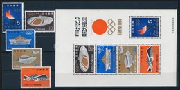 ** 1964 Nyári Olimpia: Tokió Sor Mi 869-873 + Blokk Mi 73 - Autres & Non Classés