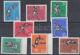 ** * 1962 Könnyűatlétikai EB Sor (közte 2 ívszéli Bélyeg) Mi 1016-1023 (1018, 1020, 1022 Falcos) - Otros & Sin Clasificación