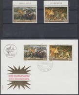 ** 1973 Festmények ívszéli Sor + Kisívsor + FDC Mi 1495-1496 - Other & Unclassified