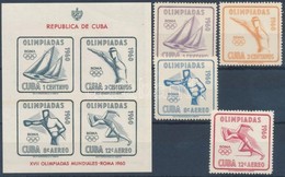 ** 1960 Nyári Olimpia Sor Mi 669-672 + Blokk Mi 18 - Otros & Sin Clasificación