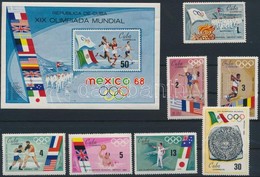 ** 1968 Nyári Olimpia, Mexikó Sor Mi 1435-1441 + Blokk Mi 32 - Sonstige & Ohne Zuordnung