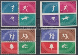 ** 1960 Nyári Olimpia Fogazott és Vágott Négyestömbök Mi 1166-1173 A+B - Sonstige & Ohne Zuordnung