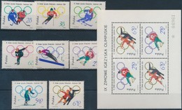 ** 1964 Téli Olimpia, Innsbruck Sor Mi 1457-1464 + Blokk Mi 32 - Autres & Non Classés