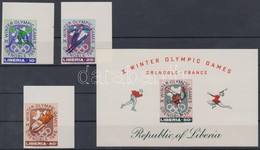 ** 1967 Téli Olimpia ívsarki Vágott Sor Mi 693-695 + Blokk Mi 42 B - Altri & Non Classificati